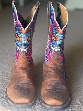 Cinch Edge Rare Sugar Skull Cowboy Boots Unisex